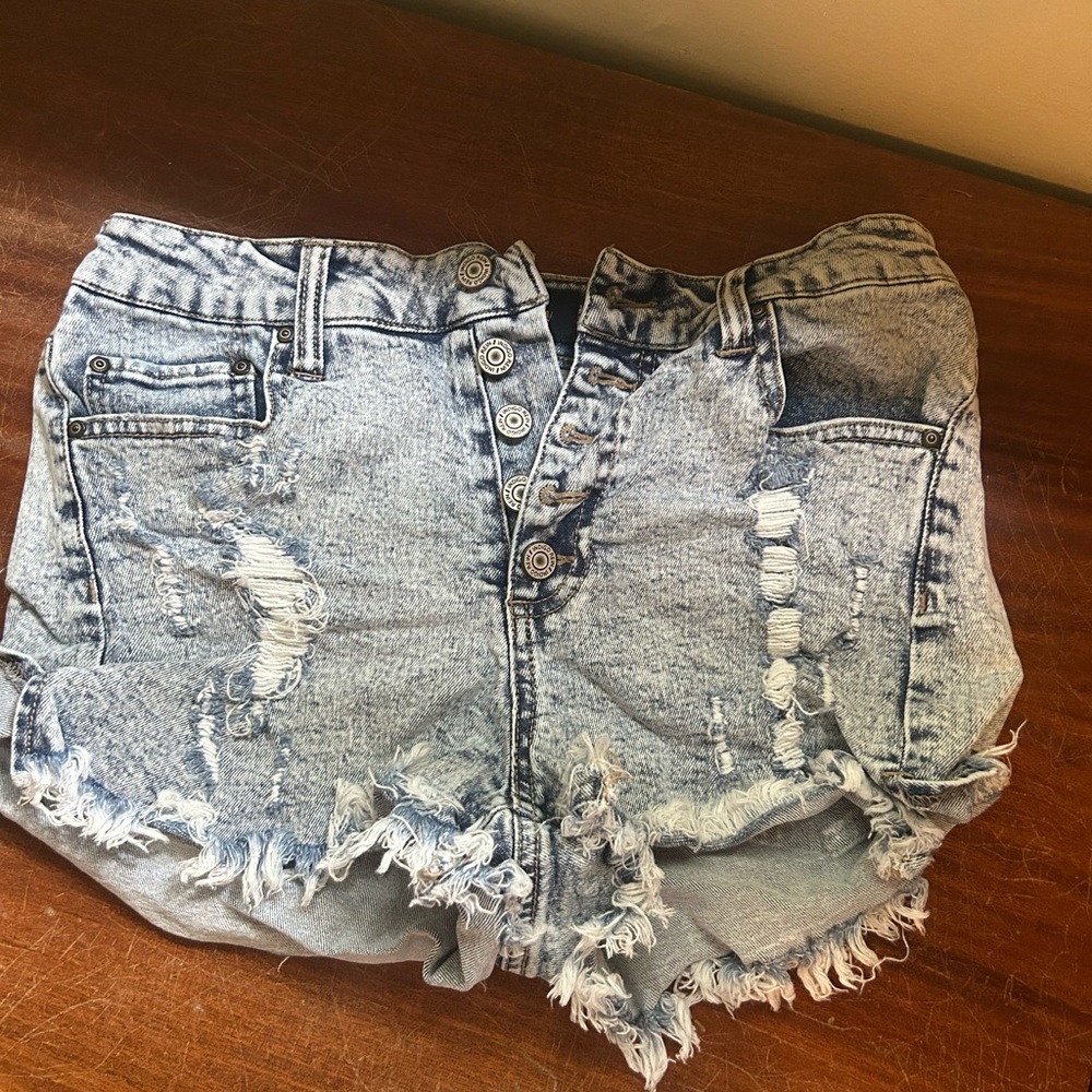 Indigo Rein Blue Distressed Jean Shorts